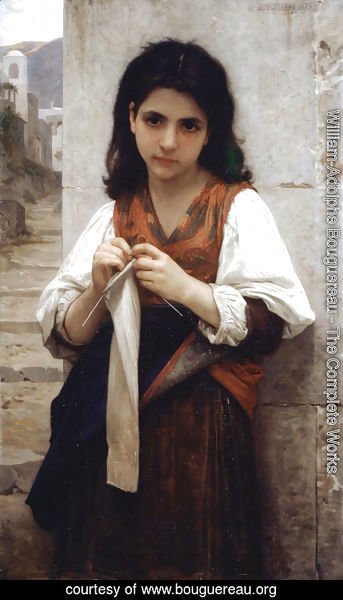 William-Adolphe Bouguereau - Tricoteuse (The Little Knitter)