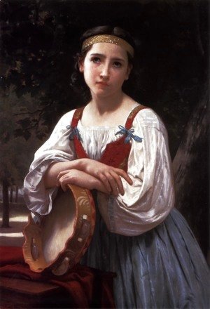 William-Adolphe Bouguereau - Bohemienne au Tambour de Basque (Gypsy Girl with a Basque Drum)