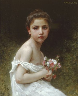 William-Adolphe Bouguereau - Petite fille au bouquet (Little girl with a bouquet)