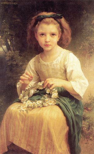 William-Adolphe Bouguereau - Enfant tressant une couronne (Child braiding a crown)