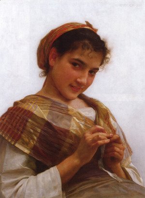William-Adolphe Bouguereau - Jeune fille au crochet (Young girl crocheting)