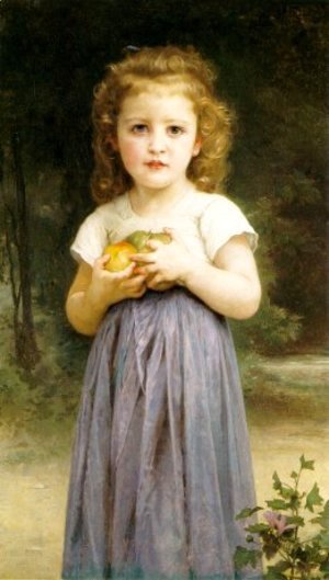 William-Adolphe Bouguereau - Little Girl Holding Apples