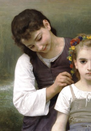 William-Adolphe Bouguereau - Parure des Champs [detail, left] [The Jewel of the Fields]