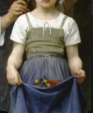 William-Adolphe Bouguereau - Parure des Champs [detail, lower right] [The Jewel of the Fields]