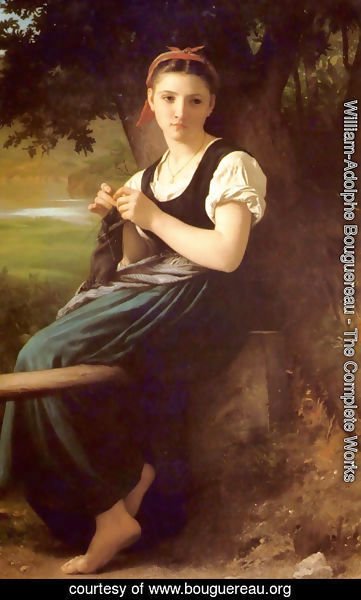 William-Adolphe Bouguereau - The Knitting Woman
