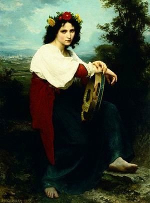 Italian Girl with a Basque Drum