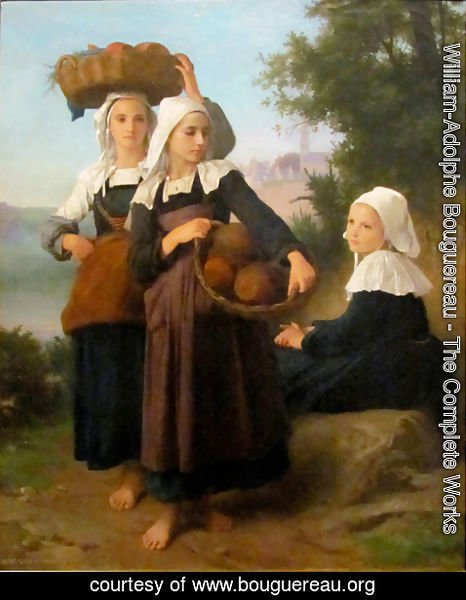 William-Adolphe Bouguereau - Girls of Fouesnant Returning from Market,1869