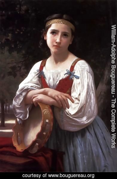 William-Adolphe Bouguereau - Bohemienne au Tambour de Basque (Gypsy Girl with a Basque Drum)