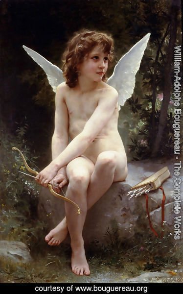 William-Adolphe Bouguereau - Amour a l'affut (Love on the Look Out)