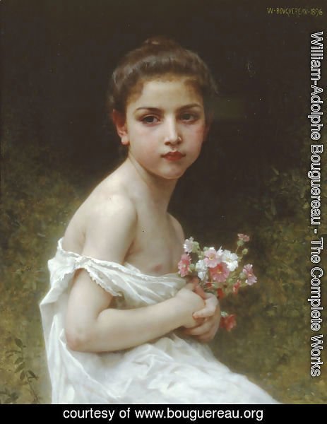 William-Adolphe Bouguereau - Petite fille au bouquet (Little girl with a bouquet)