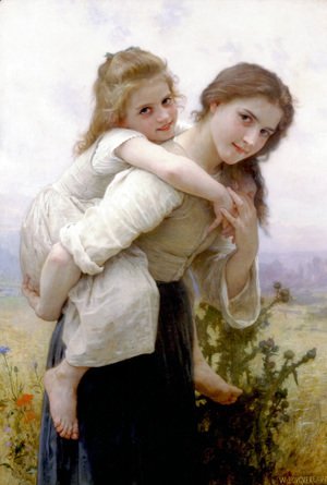William-Adolphe Bouguereau - Fardeau Agreable [Not too Much to Carry]