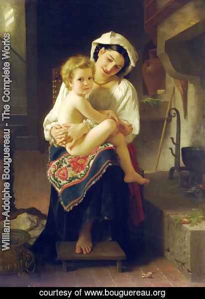 William-Adolphe Bouguereau - Young Mother Gazing At Her Child