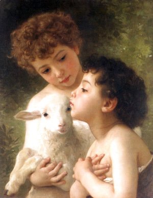 William-Adolphe Bouguereau - Children With the Lamb (Detail)