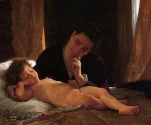 Woman Contemplating Her Infant Son