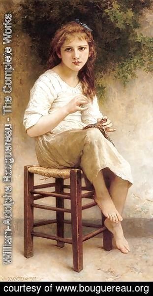 William-Adolphe Bouguereau - Young Sewing Girl