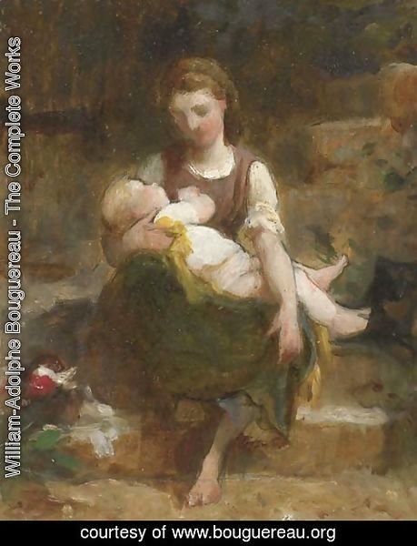William-Adolphe Bouguereau - Jeune femme et enfant
