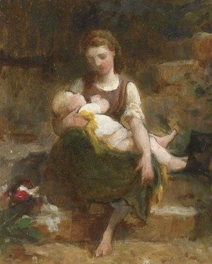 William-Adolphe Bouguereau - Jeune femme et enfant