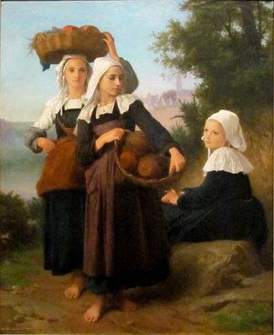 William-Adolphe Bouguereau - Girls of Fouesnant Returning from Market,1869